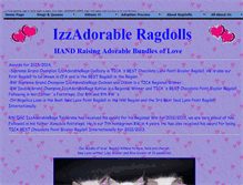 Tablet Screenshot of izzadorableragdolls.com